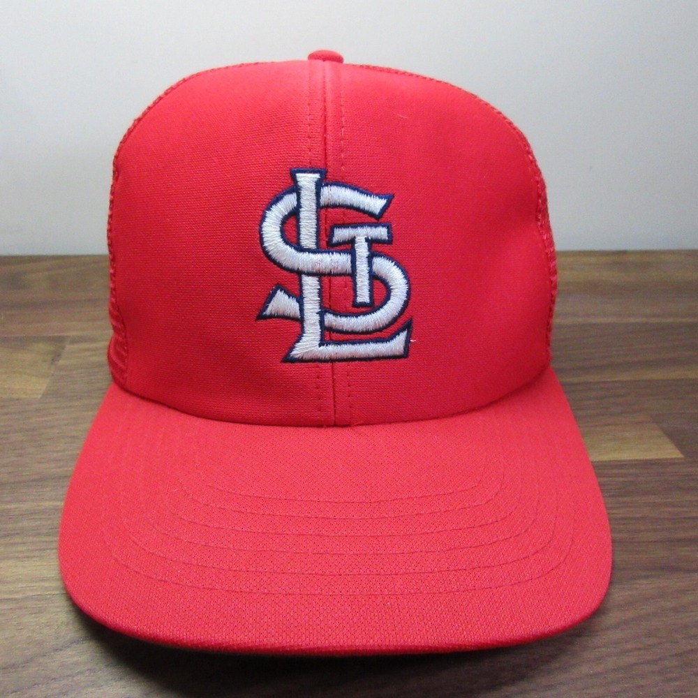 VINTAGE St Louis Cardinals Hat Snap Back‎ Red Trucker Cap MLB Made in Taiwan 90s